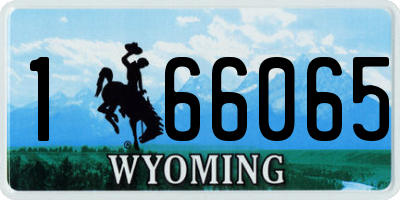 WY license plate 166065