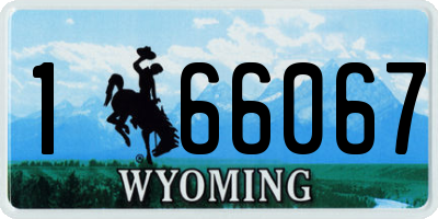 WY license plate 166067