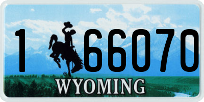WY license plate 166070