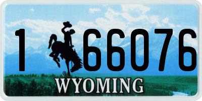 WY license plate 166076