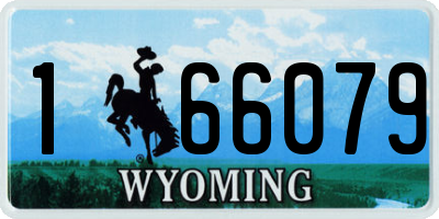 WY license plate 166079
