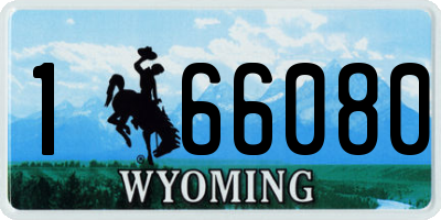 WY license plate 166080