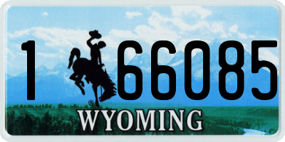 WY license plate 166085