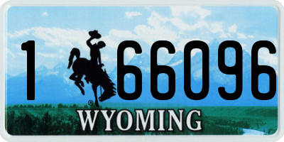 WY license plate 166096