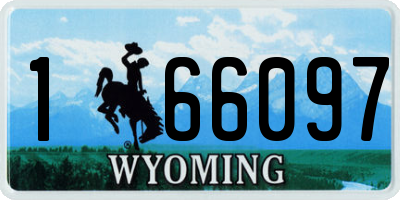 WY license plate 166097