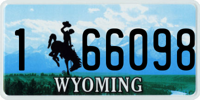 WY license plate 166098
