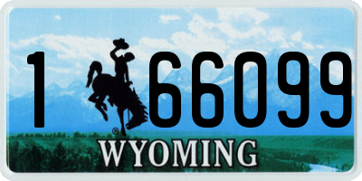 WY license plate 166099
