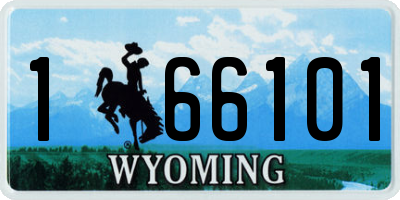WY license plate 166101
