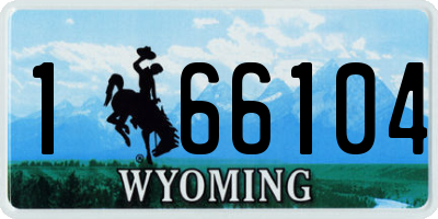 WY license plate 166104