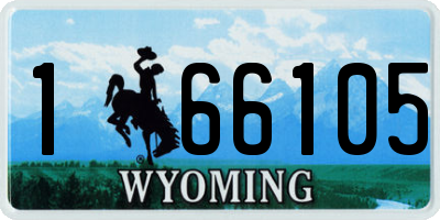 WY license plate 166105