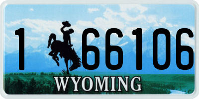 WY license plate 166106