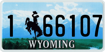 WY license plate 166107