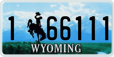 WY license plate 166111