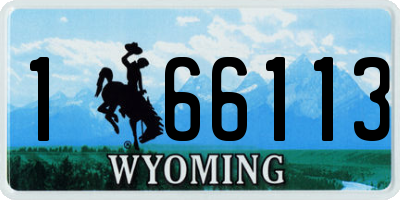 WY license plate 166113