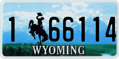 WY license plate 166114