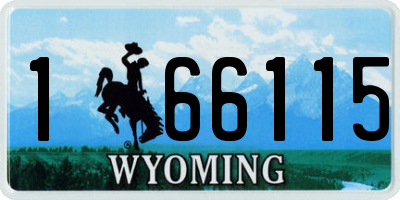 WY license plate 166115