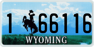 WY license plate 166116