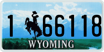 WY license plate 166118