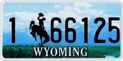 WY license plate 166125