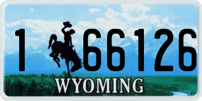 WY license plate 166126