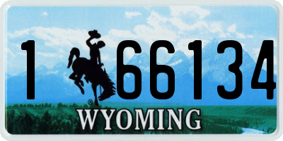 WY license plate 166134