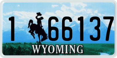 WY license plate 166137