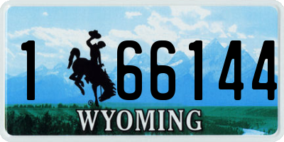 WY license plate 166144