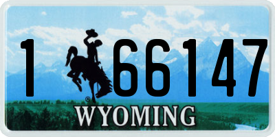 WY license plate 166147