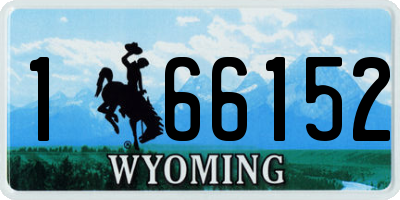 WY license plate 166152