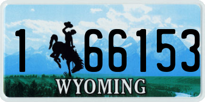 WY license plate 166153
