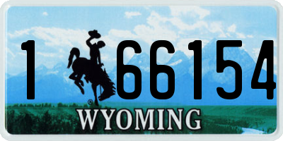 WY license plate 166154