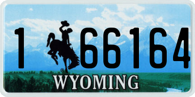 WY license plate 166164