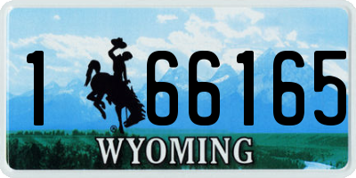 WY license plate 166165