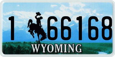 WY license plate 166168