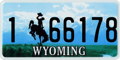 WY license plate 166178