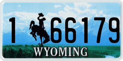WY license plate 166179