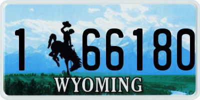 WY license plate 166180