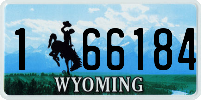 WY license plate 166184