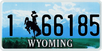 WY license plate 166185