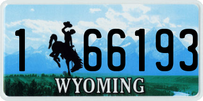 WY license plate 166193