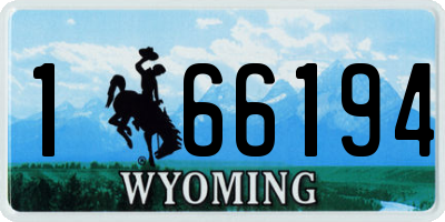 WY license plate 166194