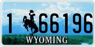 WY license plate 166196