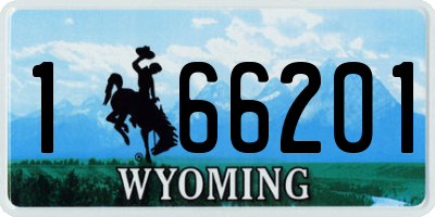 WY license plate 166201