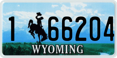 WY license plate 166204