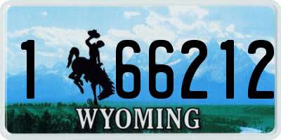 WY license plate 166212
