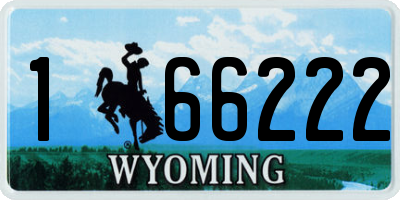 WY license plate 166222