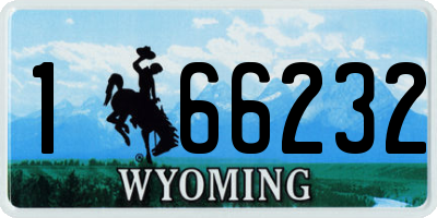 WY license plate 166232