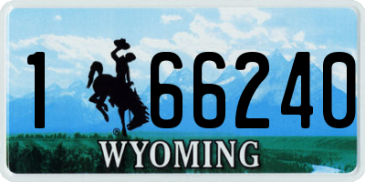 WY license plate 166240