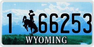 WY license plate 166253