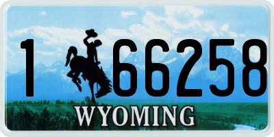 WY license plate 166258
